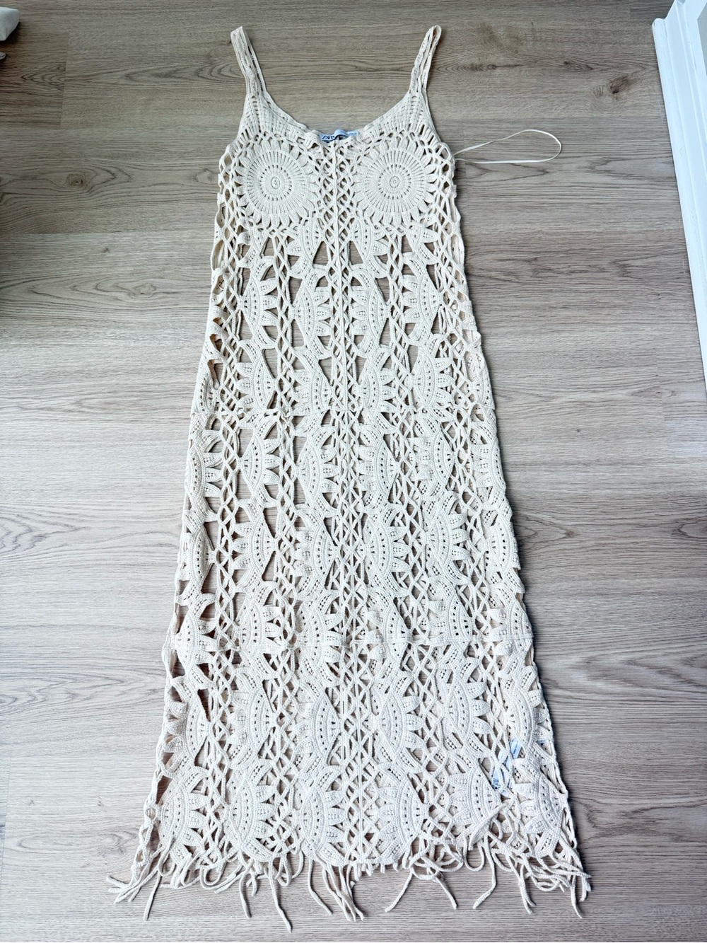 Zara Cream Crochet Maxi Skirt